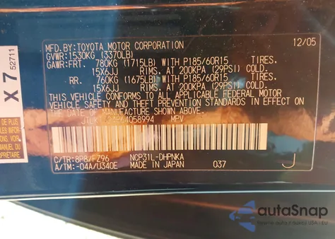 2006 Scion Xb z USA, uszkodzony, nr VIN JTLKT324864058994